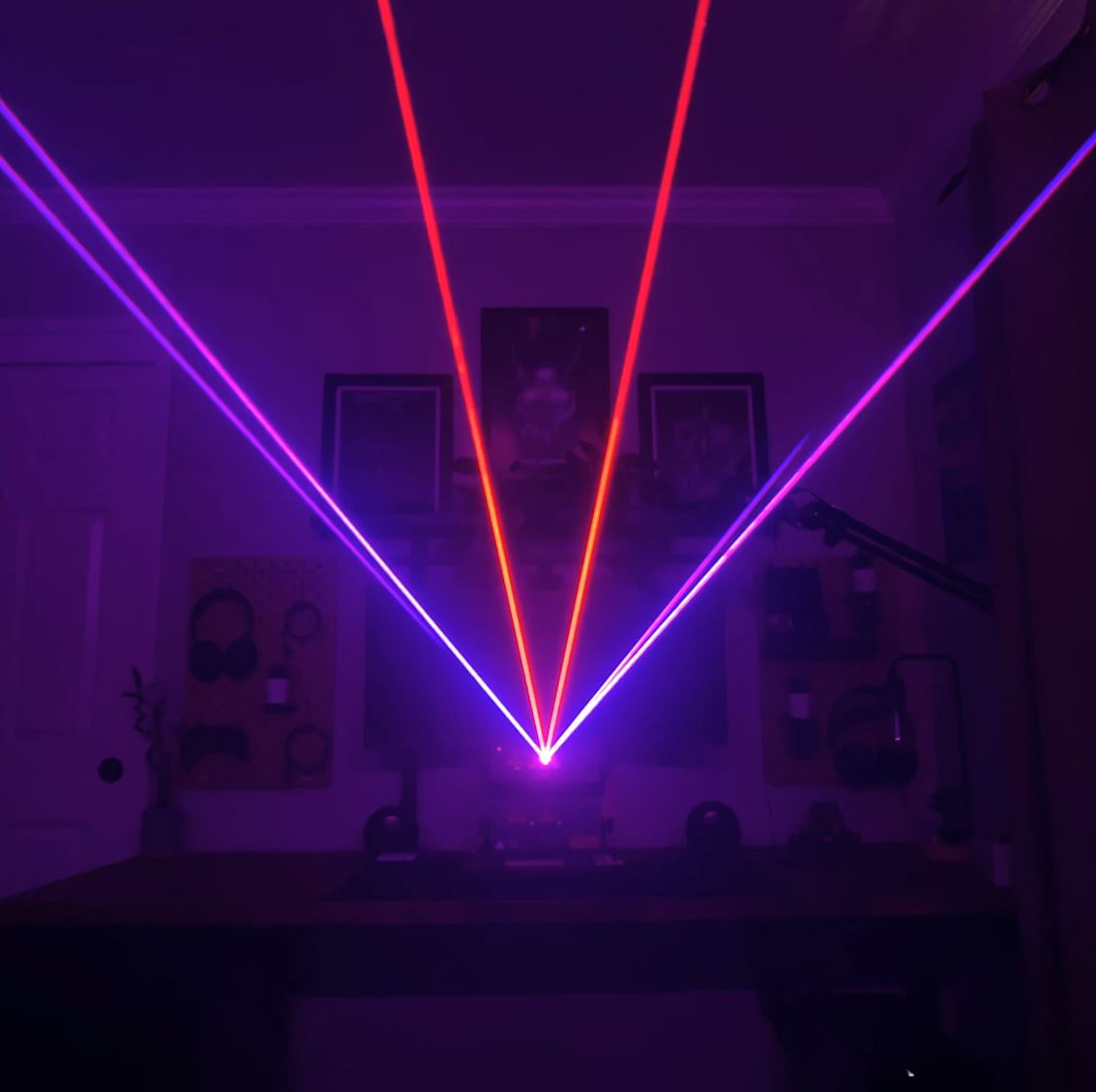 purple laser beam